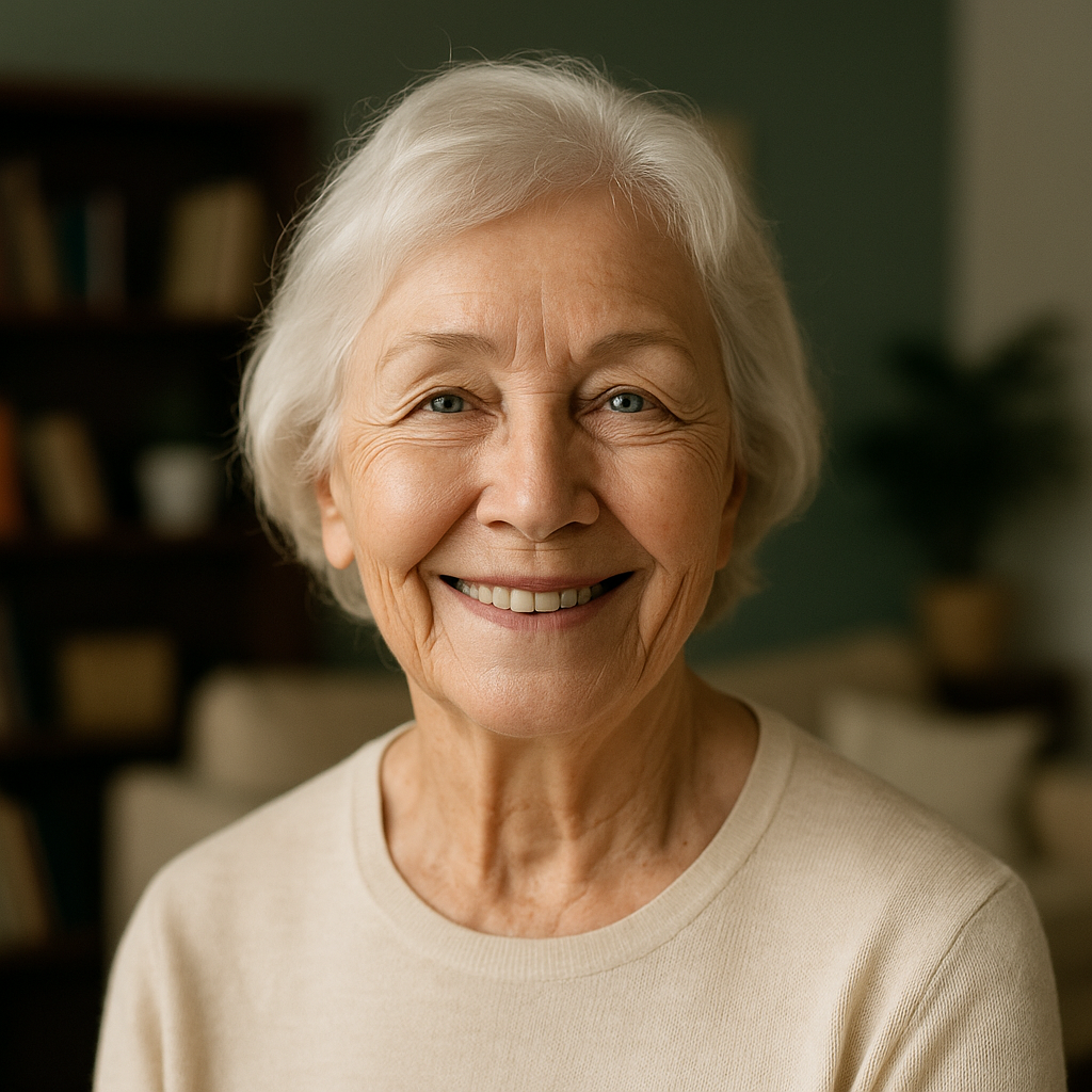 Пожилая женщина — участница