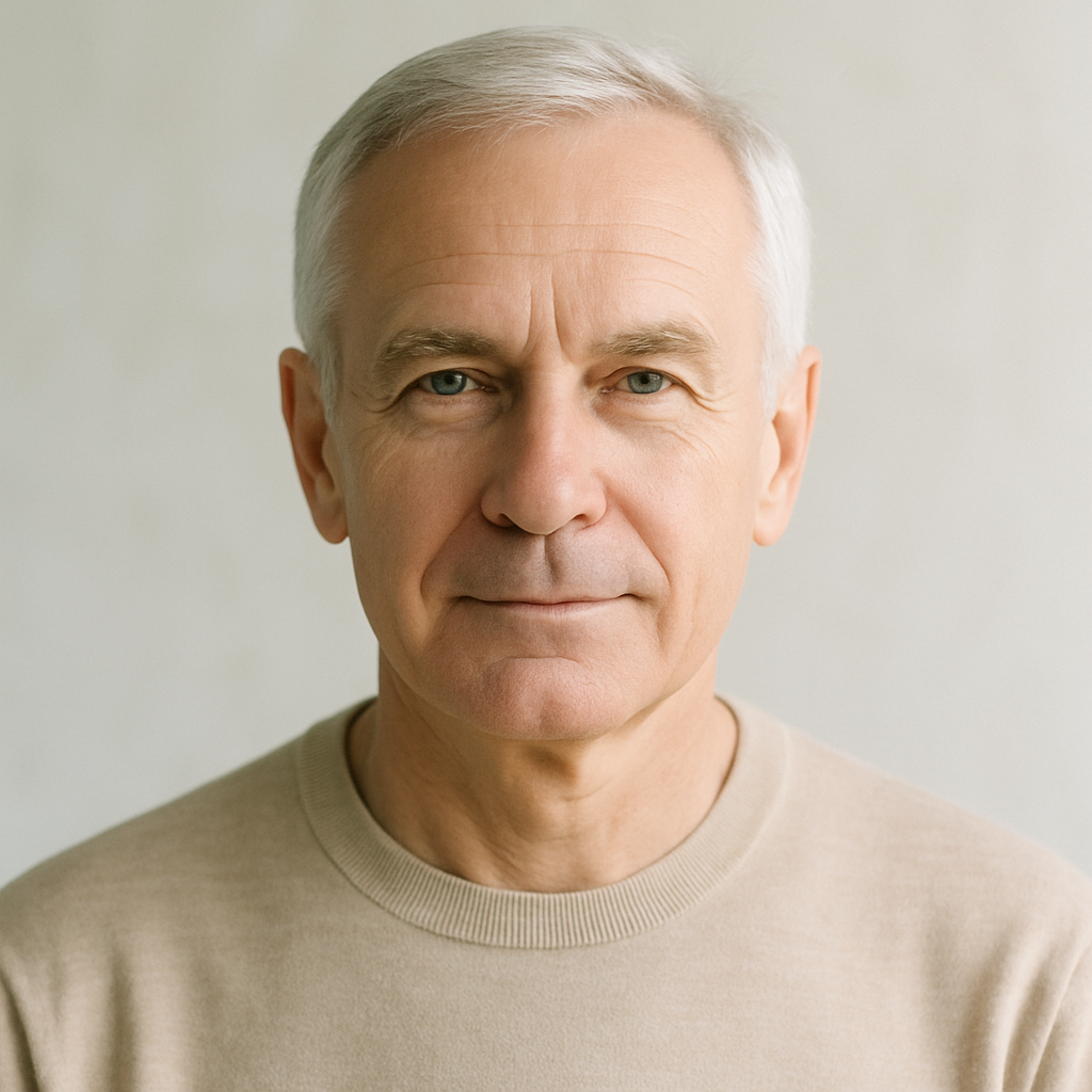 Пожилой мужчина — участник